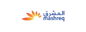 Logo of Mashreq Bank, one of our financial partners.