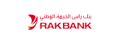 Logo of RAK Bank, one of our financial partners.